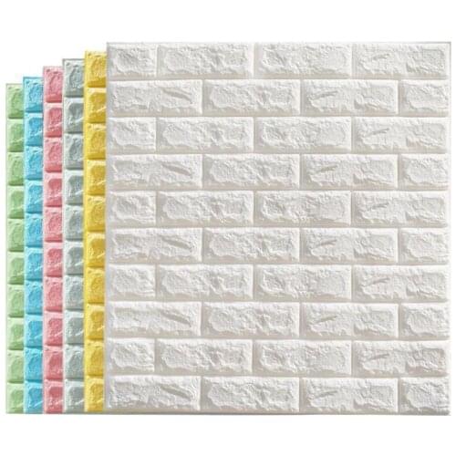 10PcsX77*70CM 3D Brick Wall Self-Adhesive PE Foam Panel Wallpaper