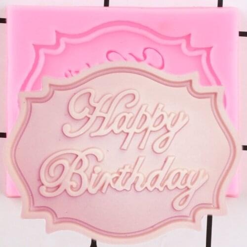 Happy Birthday Letter Form Silicone Mold Chocolate Fondant Cake Decoration Tools Cupcake Mould