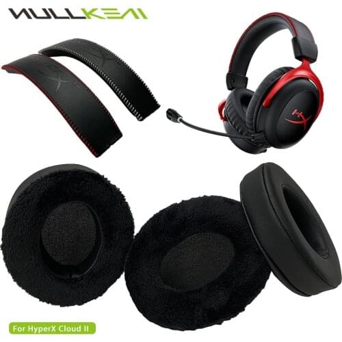 Nullkeai Replacement Thicken Earpads Headband for HyperX Cloud II Headphones Earmuff Earphone Sleeve