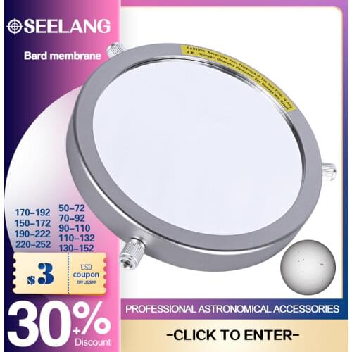 Fixed diameter 50mm to 225mm Aluminum alloy Solar Filter Sun Film Membrane 5.0Lens Astro astronomical Telescope Bard Film Baade