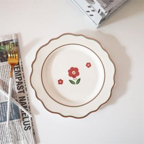 Snack Plate тарелки для еды поднос Creative Web Celebrity Small Fresh Tulip Plates Nordic INS Wind Home Ceramic Dish Cutlery