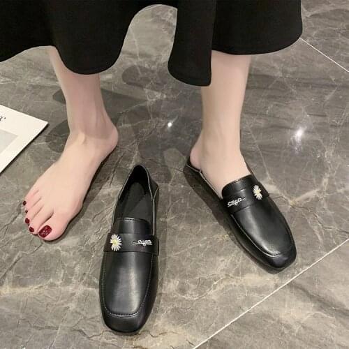 Shoes Woman Comfortable And Elegant Modis Female Footwear Loafers With Fur Casual Sneaker Square Toe Autumn Shallow Mouth 2021 D