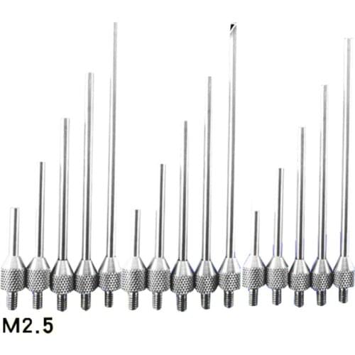 High Speed Steel 10-50mm Lengthen Dial Indicator Flat Probe M2.5 Thread For Dial Indicator Measuring Instruments Accessories