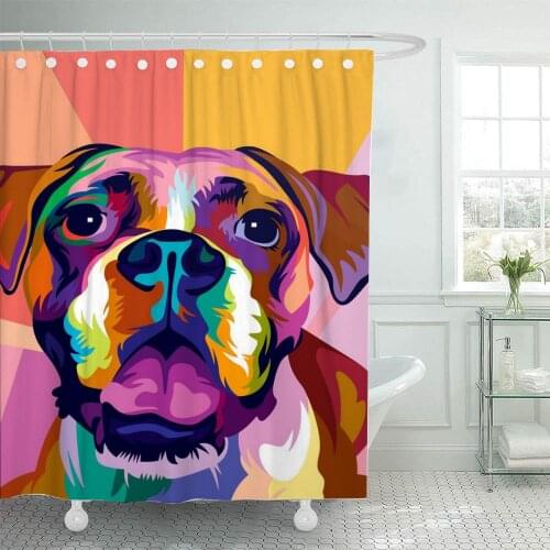 Boxer Dog Pop Art 3D printing Shower Curtain Set Waterproof With Hook Bathroom Home Decora Bestselling Dropshipping