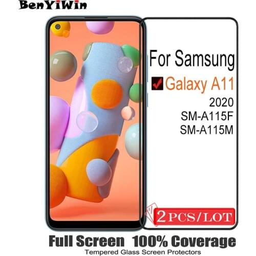 2PCS Original Full Cover Screen Protector Tempered Glass For Samsung Galaxy A11 On Scratch Proof Protective Film For A 11 Glass