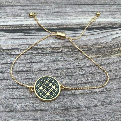 Fashion Adjustable Enamel Disc Charm Bracelet New Punk Colorful Simple Metal Chains Bangle Bracelet For Women Party Gift