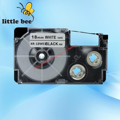 Free shipping 10Pcs compatible Black on White XR-18WE1 18mm label tapes for EZ label printers