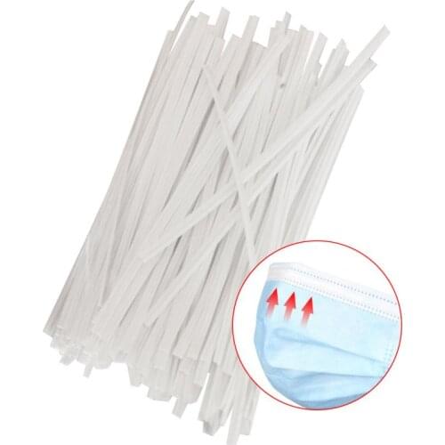 100Pcs Mask Dedicated Nose Bridge Clips Adjustable Flat Elastic Band Nose Wire Strips DIY Sewing Crafts for All Mask 3mm