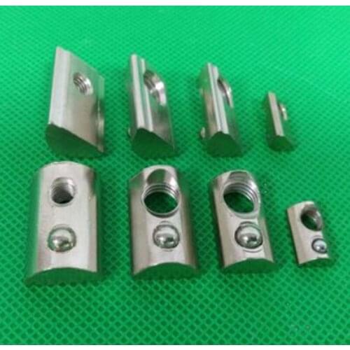 11pcs M3 M4 M5 M6 M8 elasticity Steel ball nut block hammer for aluminum profile Nickel plating carbon steel 20/30/40/45 series