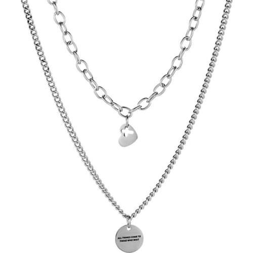 2021 Fashion Multilayer Personalized Stainless Steel Necklace Son/Boy Silver Color Birthday Gifts Chain Jewelry Accessories