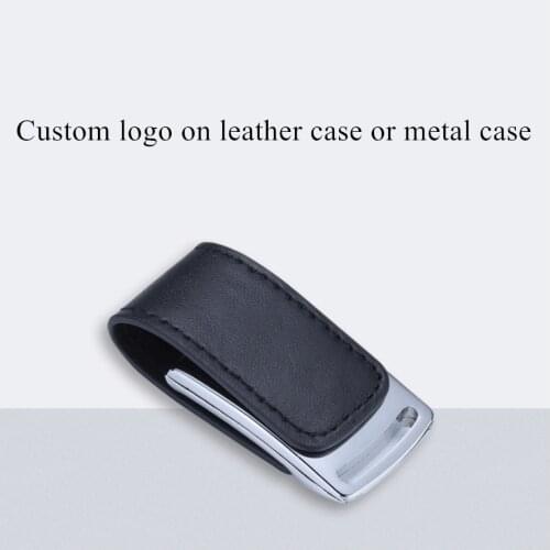 2021 Custom Print Photography logo Leather Metal USB2.0 memory stick pendrive flash