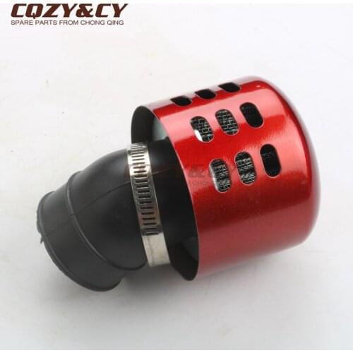 28mm 35mm caliber 45 degree red high energy air filter for 50cc 100cc 125cc Scooter ATV Karting Motocross Iron cover