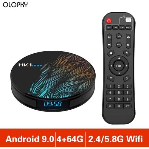 4GB 64GB Smart TV Box Android 9.0 RK3318 Quad-Core 2.4G/5G Wifi BT 4.0 4K Media Player 1080P Full HD HK1 Max Android Set-Top Box