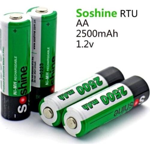 4 pieces Soshine 2500mAh AA 1.2V Ni-Mh Rechargeable Battery AA NIMH Battery + Battery box