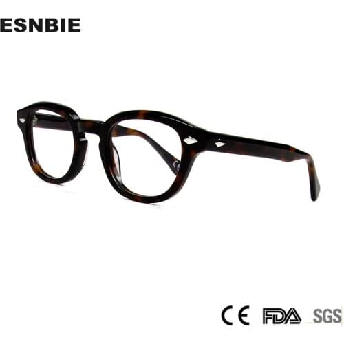 Acetate Optical Glasses Frame Men Women Retro Round Glasses Transparent Small Medium Eyeglasses Frame Prescription Spectacles