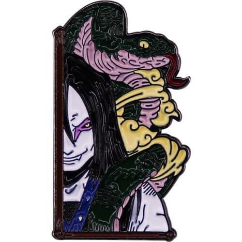 Anime Shippuden Orochimaru Cartoon Enamel Metal Clothes Bag Hat Coats Lapel Badge Brooch Pin Anime Lovers Accessories