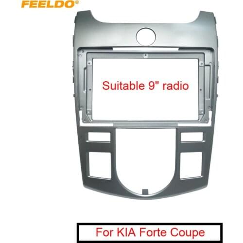 FEELDO Car Stereo Audio 2Din Fascia Frame Adapter for KIA Forte Coupe 2009 9" Big Screen CD/DVD Player Dash Mount Trim Kit