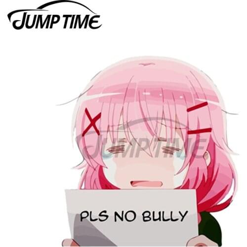 Jump Time 13x6.8cm For No Bully Uwu Kawii Girl Car Stickers Windows Windshield Decal Personality Laptop Suitcase Car Assessoires