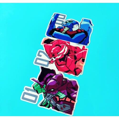 Car Stickers Guitar Auto Rear Windshield Decals for Classic Cartoon Anime robot EVA010203
