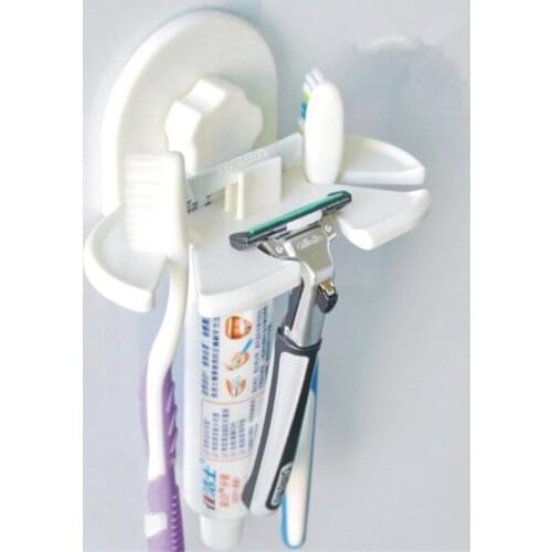 Free Punching Seamless Paste Toothbrush Holder Razor Holder Wall Hanging Toothbrush Holder Bathroom Storage Organization
