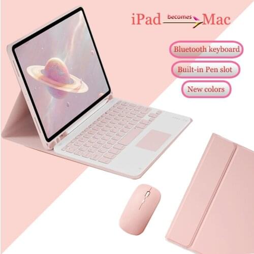 Bluetooth Touch Keyboard for iPad 10.2 Case Pro 11 2021 Air 4 2020 10.9 Air 2 9.7 Air 3 Mouse Pencil Holder Generation Cover