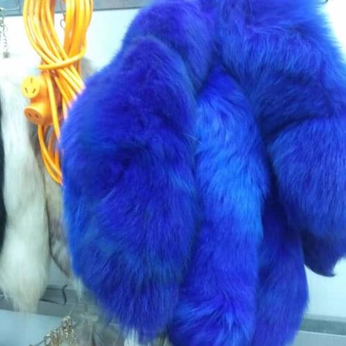 Colorful Real Fox Fur Keychain fur Bag Charm Pendants Fluffy Large Pompom Key Accessories