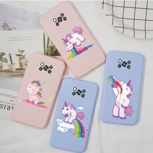 Rainbow Unicorn Case For Xiaomi Poco X3 Pro PocoX3 NFC Phone Cover Silicone TPU Case Bumper For Xiomi Poco X 3 Funda Cartoon