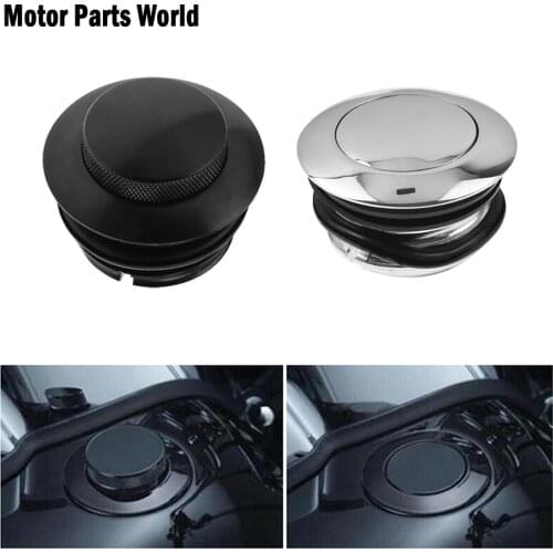 Motorcycle CNC Pop Up Gas Cap Fuel Tank Gas Cap Cover Black/Chrome For Harley Sportster XL883 1982-2006 Dyna FXD Softail Touring