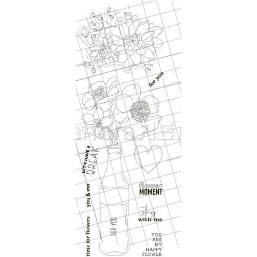 Flower stamp Clear Stamp for Scrapbooking Transparent Silicone Rubber DIY Photo Album Decor 0794