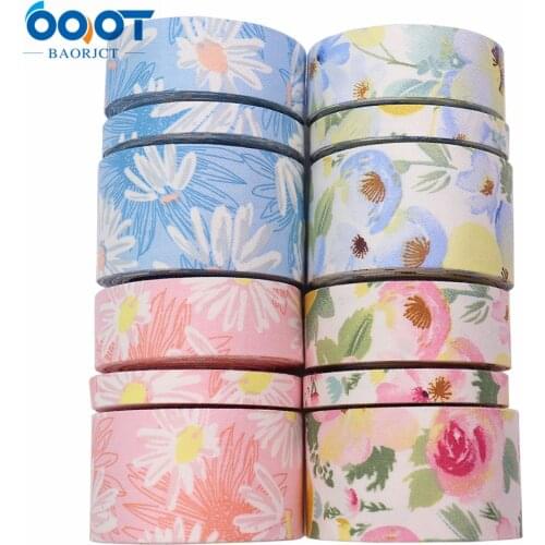 Double-Sided Flowers Cloth Ribbons 5 Yards M-21623-872 10/25/38MM DIY Crafts Hairclip Apparel Accessories and Sewing Decorations