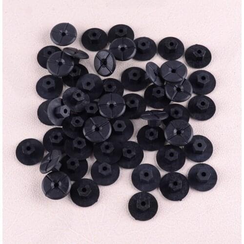 DWCX 50Pcs Black Plastic 4.2mm Car Auto Nut Self Threading Multi-Purpose Body Interior 201-990-00-50 Fit For Mercedes Benz BMW