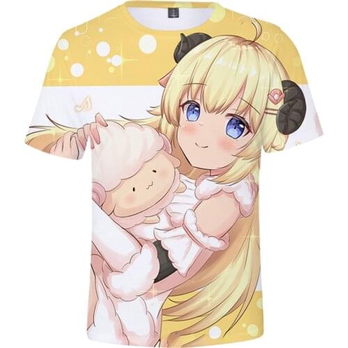 HOLOLIVE VTuber Tsunomaki Watame 3D Print Spring Summer Preppy Men/Women Street Clothes T-shirt Streetwear Kawaii style