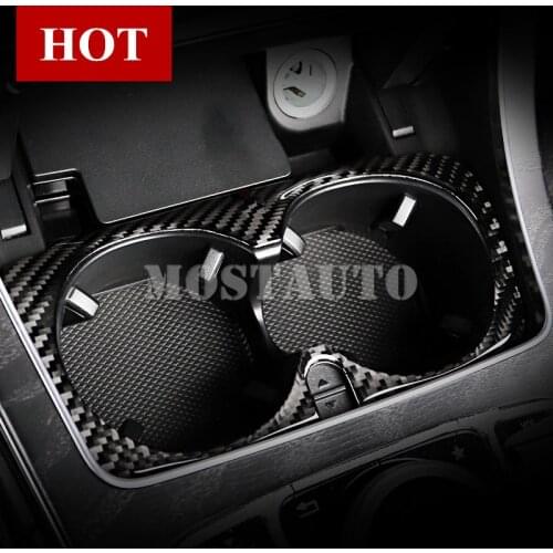 For Benz C Class W205 S205 Carbon Fiber Console Water Cup Holder Cover 2014-2018 1pcs Car Decor Car Accessories Interior