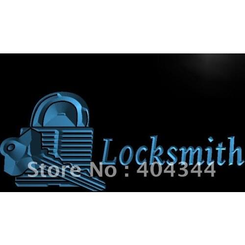 LB714- Locksmith Keys OPEN Bar LED Neon Light Sign home decor crafts