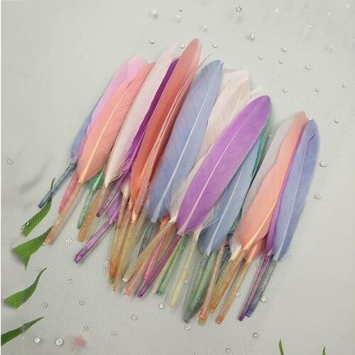 Swan Feather 50x 10-15cm Colorful Dyed Loose Goose Indian Feather Headdress DIY Wedding Bouquet Decorations Craft for Home Decor