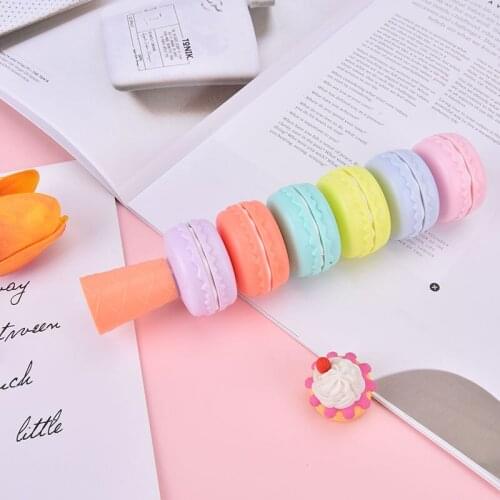 6pcs Cookie Highlighter Pen Macaron Fluorescent Color Marker Drawing Paint