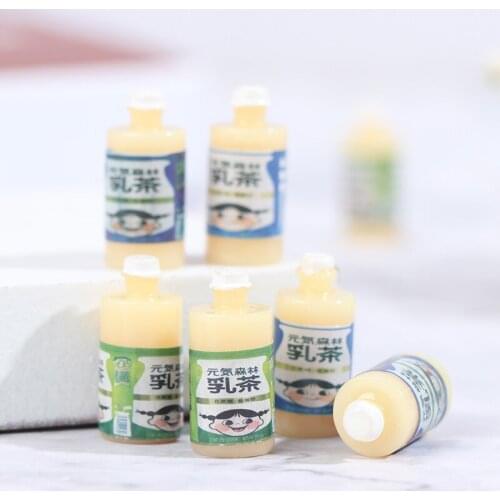 10Pcs 1/12 Dollhouse Miniature Mini Simulation Milk Tea Bottle Accessories Decor Furniture Model Toys Children Gifts