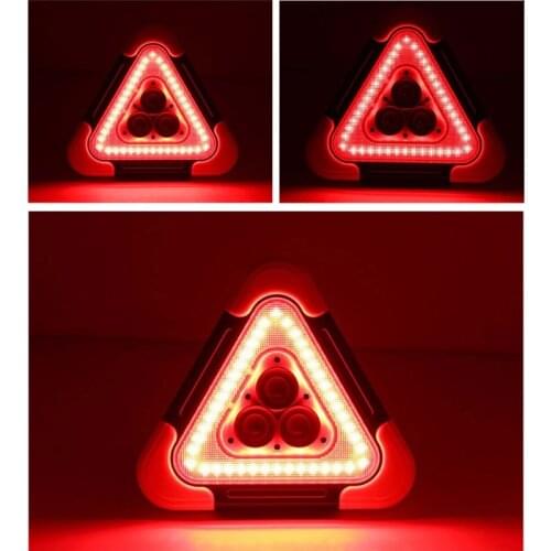 Multi Function Triangle Warning Sign Car LED Work light Road Safety Emergency Breakdown Alarm lamp , Flashing light on