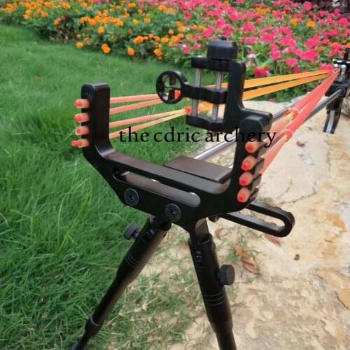 Powerful catapult Hunting Slingshot Rifle Double Safety Device Stainless Steel sight Support 12BB ball Shooting Outdoor