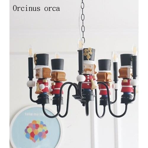 Cartoon creation small world European Grand Tour boy bedroom child chandelier artistic personality LED doll pendant lamp