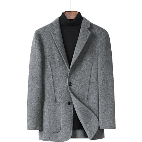 2020 New Arrival Autumn Black Gray Camel Wool Casual Trench Coat Men,mens Wool Jackets M-4XL