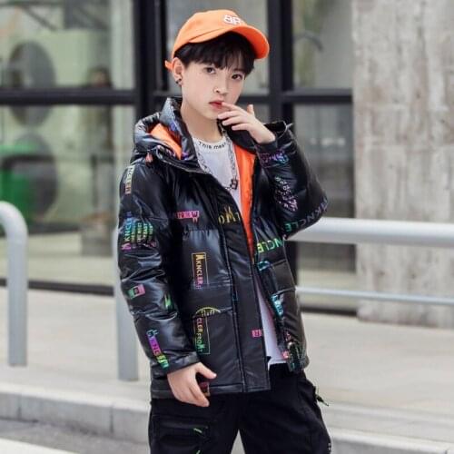 New 2021 Fashion Boys Parkas Winter Down Jacket Waterproof Warm Childrens Outerwear Coat Thick Hooded Kids Clothes TZ755