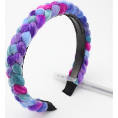 Weaving Braids Hairband Toothed for Teen Girls Hair Accessories Crochet Wool Headband Not Slip Women Hair Headband Winter