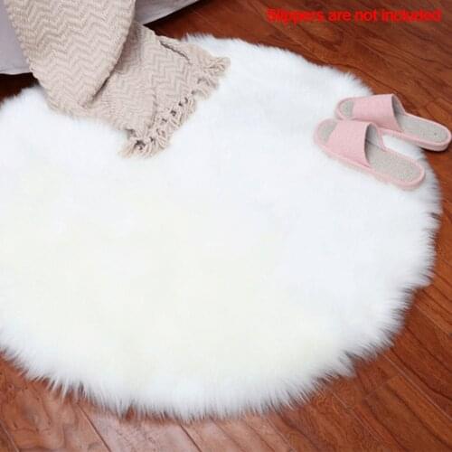 Nordic Super Soft Faux Sheepskin Washable Carpet Warm Hairy Seat Pad Fluffy Rugs Faux Fur Mats for Floor Chairs Sofas Cushions
