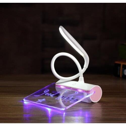 LED Desk Lamps USB folding message board mini charging touch table lamp creative LED learning eye protection green Birthday gift