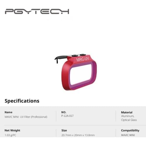 PGYTECH Mavic Mini MRC-UV ND Filters for DJI Mavic Mini Professional Protection Filters Light Absorbing Polarizing Filter