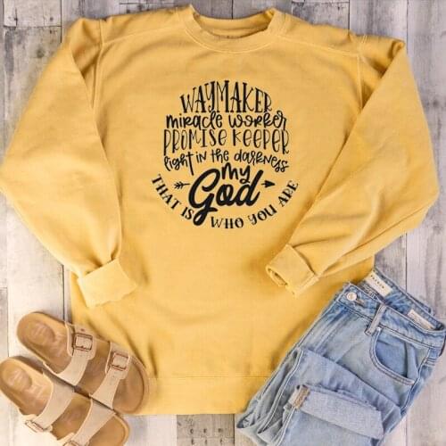 Waymaker Christian Bible baptism personality sweatshirt pure cotton casual young hipster religion pullovers young street tops