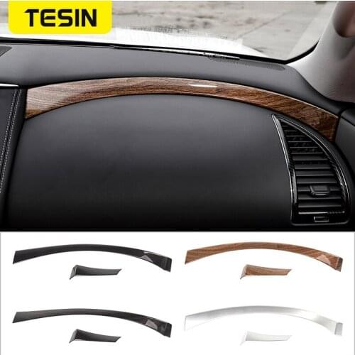 TESIN ABS Car Dashboard Panel Copilot Decorative Strips Cover Trim Stickers for Nissan Patrol Y62 2017+ Car Styling Accessories