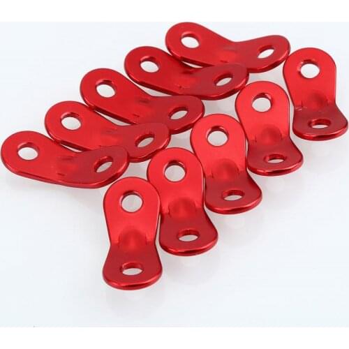 10 Pieces / Set Outdoor Camping Tent Parachute Rope Buckle Aluminum Alloy Fasteners Travel Bag Tools Wind Blue