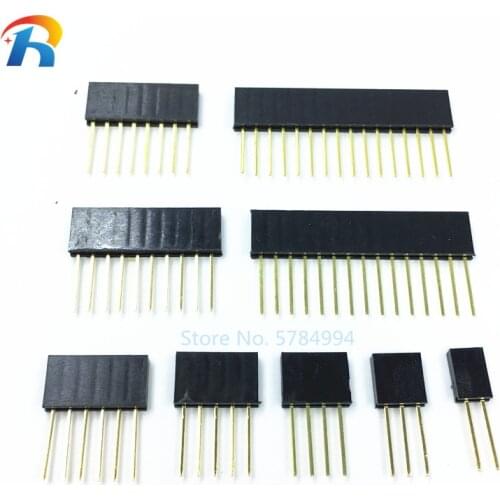 2.54mm Pitch Single Row Female 2~40P PCB socket Board Pin Header Connector Strip Pinheader 2/3/4/5/6/8/10/15/40PIN For Arduino